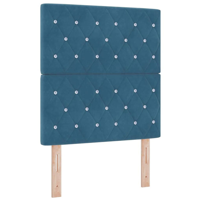 Pat cu arcuri cu pernă Albastru închis 200 x 80 cm Catifea WALTI