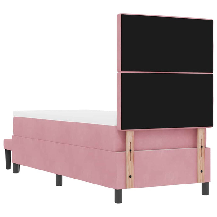 Pat cu arcuri cu headboard Roz 200 x 80 cm Catifea WALTI