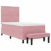 Pat cu arcuri cu saltea cu headboard Roz 90 x 190 cm Catifea - WALTI WALTI
