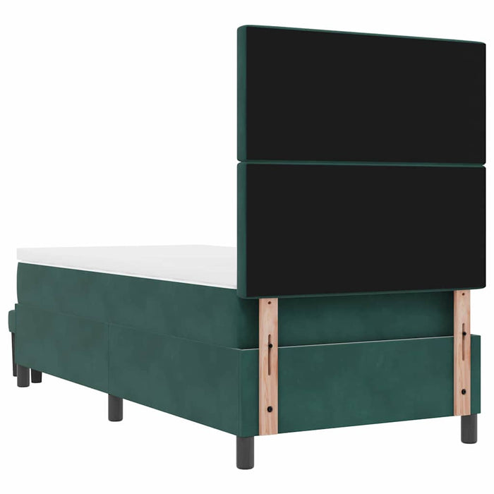 Pat cu arcuri cu headboard Verde închis 200 x 90 cm Catifea - WALTI WALTI