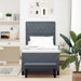 Pat cu arcuri cu headboard Gri închis 200 x 100 cm Catifea - WALTI WALTI