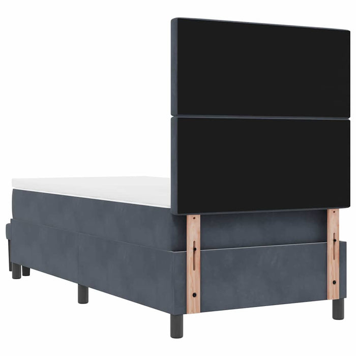 Pat cu arcuri cu headboard Gri închis 200 x 100 cm Catifea - WALTI WALTI