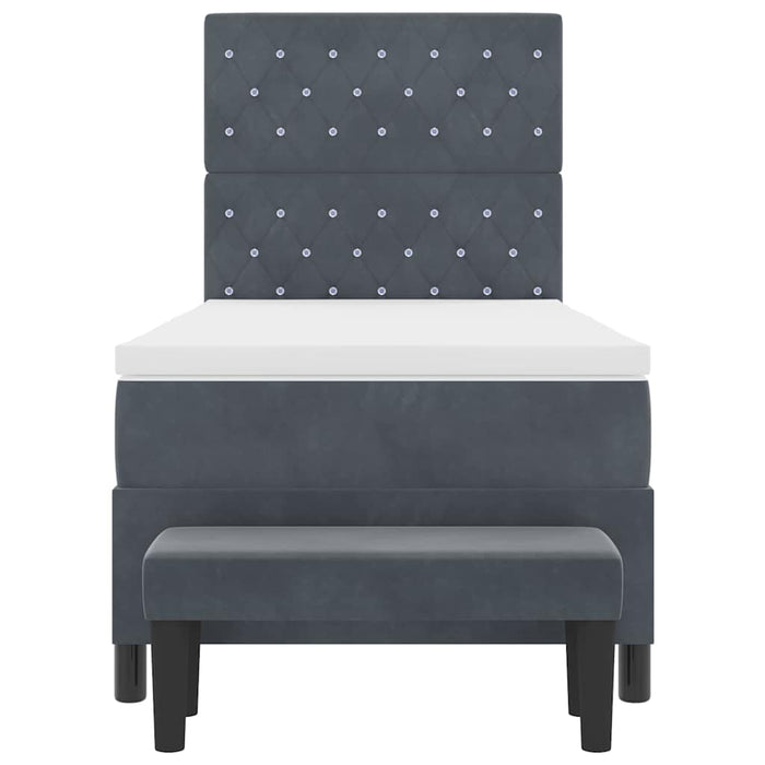 Pat cu arcuri cu headboard Gri închis 200 x 100 cm Catifea - WALTI WALTI