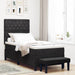 Pat cu arcuri cu pernă cu headboard Negru 200 x 100 cm Catifea - WALTI WALTI