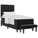 Pat cu arcuri cu pernă cu headboard Negru 200 x 100 cm Catifea - WALTI WALTI