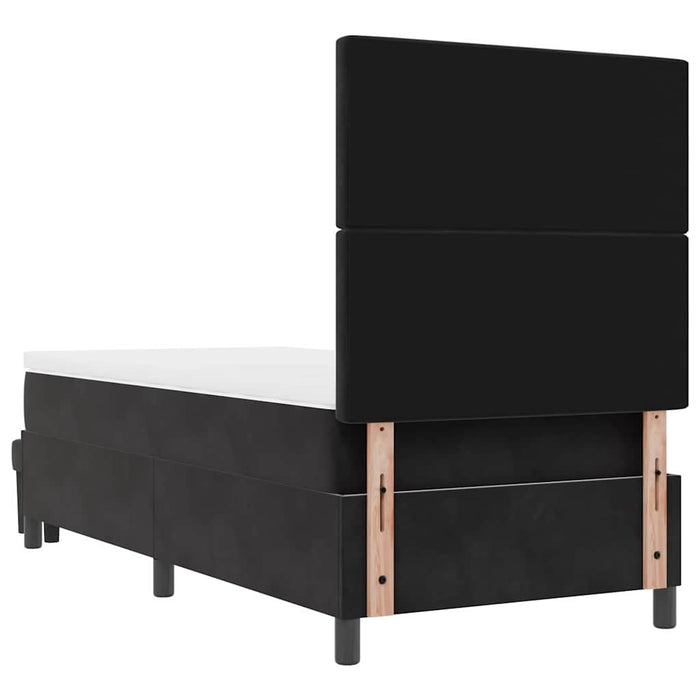 Pat cu arcuri cu pernă cu headboard Negru 200 x 100 cm Catifea - WALTI WALTI