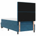 Pat cu arcuri cu headboard Albastru închis 200 x 100 cm Catifea - WALTI WALTI