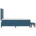 Pat cu arcuri cu headboard Albastru închis 200 x 100 cm Catifea - WALTI WALTI