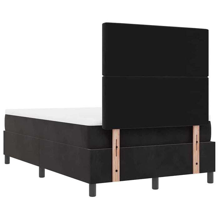 Pat cu arcuri cu pernă cu headboard Negru 190 x 120 cm Catifea - WALTI WALTI