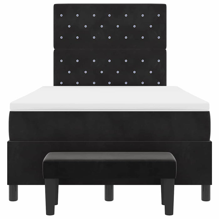 Pat cu arcuri cu pernă cu headboard Negru 190 x 120 cm Catifea - WALTI WALTI