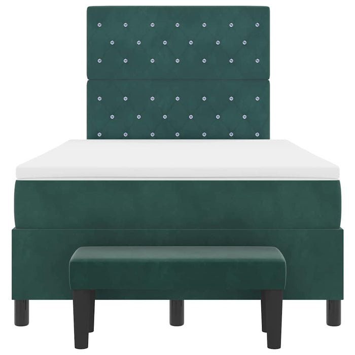 Pat cu arcuri cu saltea Verde închis 120 x 190 cm Catifea - WALTI WALTI