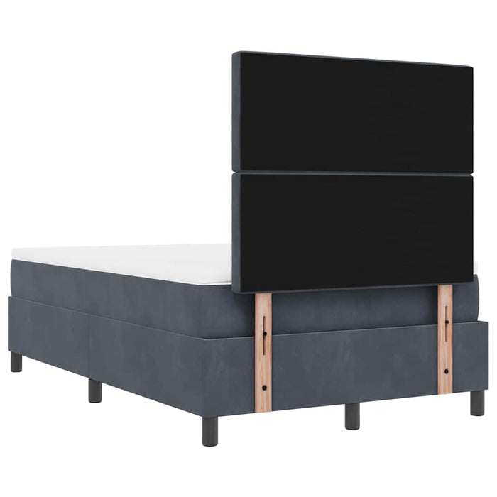 Pat cu arcuri cu headboard Gri închis 200 x 120 cm Catifea - WALTI WALTI