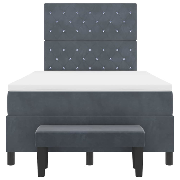 Pat cu arcuri cu headboard Gri închis 200 x 120 cm Catifea - WALTI WALTI