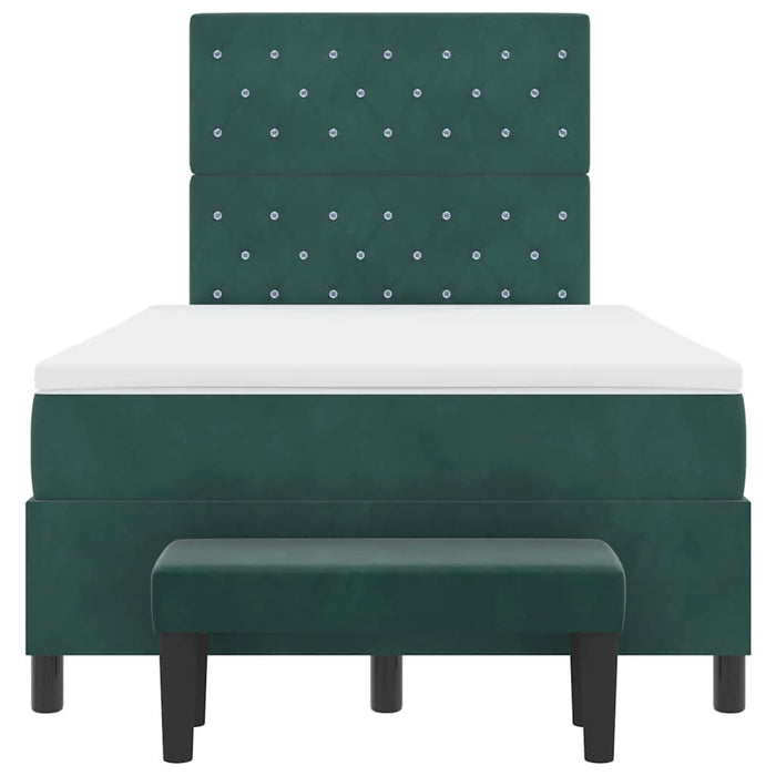 Pat cu arcuri cu saltea Verde închis 120 x 200 cm Catifea - WALTI WALTI