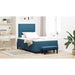 Pat cu arcuri cu headboard Albastru închis 200 x 120 cm Catifea - WALTI WALTI