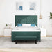 Pat cu arcuri cu headboard Verde închis 190 x 140 cm Catifea - WALTI WALTI