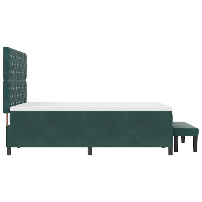 Pat cu arcuri cu headboard Verde închis 200 x 140 cm Catifea WALTI