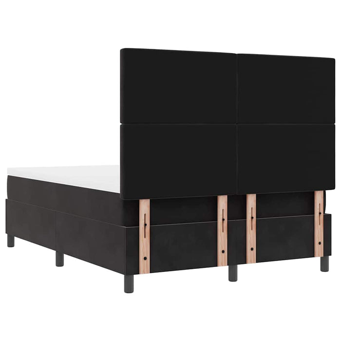 Pat cu arcuri cu headboard Negru 200 x 160 cm Catifea WALTI