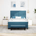 Pat cu arcuri cu headboard Albastru închis 200 x 160 cm Catifea - WALTI WALTI