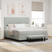 Pat cu arcuri cu headboard Gri deschis 200 x 180 cm Catifea - WALTI WALTI