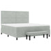 Pat cu arcuri cu headboard Gri deschis 200 x 180 cm Catifea - WALTI WALTI