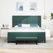 Pat cu arcuri cu headboard Verde închis 200 x 180 cm Catifea - WALTI WALTI