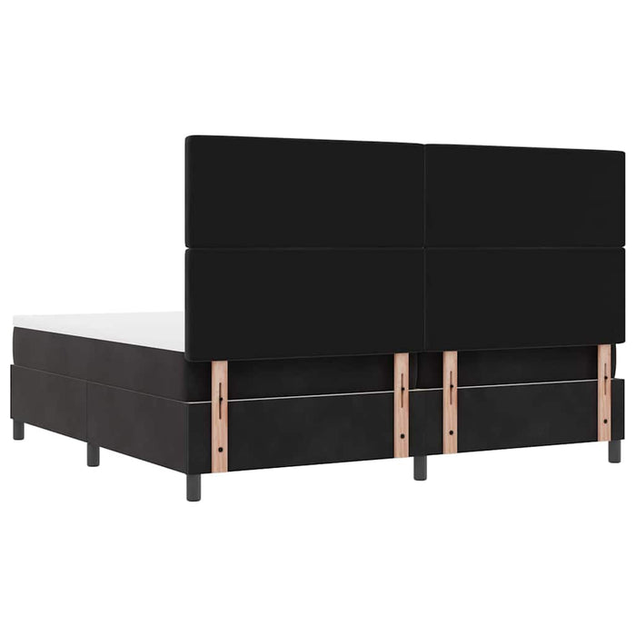 Pat cu arcuri cu saltea cu headboard Negru 200 x 200 cm Catifea - WALTI WALTI