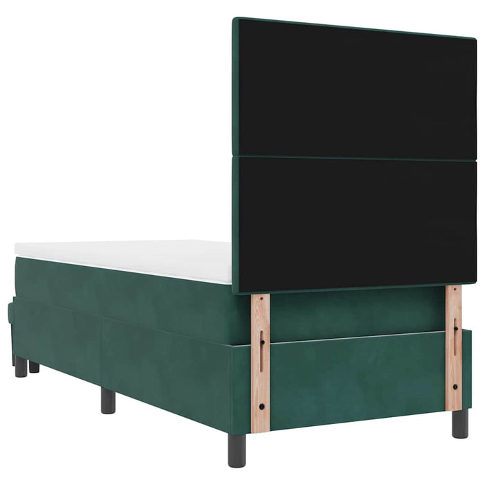 Pat cu arcuri cu pernă Verde închis 200 x 80 cm Catifea - WALTI WALTI