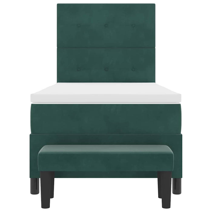 Pat cu arcuri cu pernă Verde închis 200 x 80 cm Catifea - WALTI WALTI