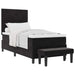 Pat cu arcuri cu saltea cu headboard Negru 90 x 190 cm Catifea - WALTI WALTI