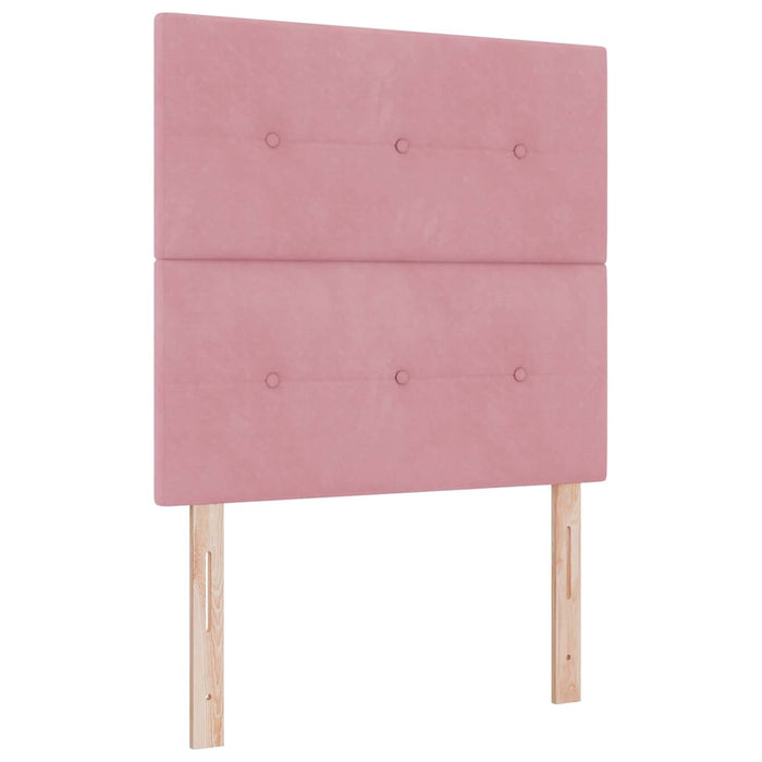 Pat cu arcuri cu pernă cu headboard Roz 190 x 90 cm Catifea - WALTI WALTI
