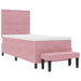 Pat cu arcuri cu pernă cu headboard Roz 190 x 90 cm Catifea - WALTI WALTI