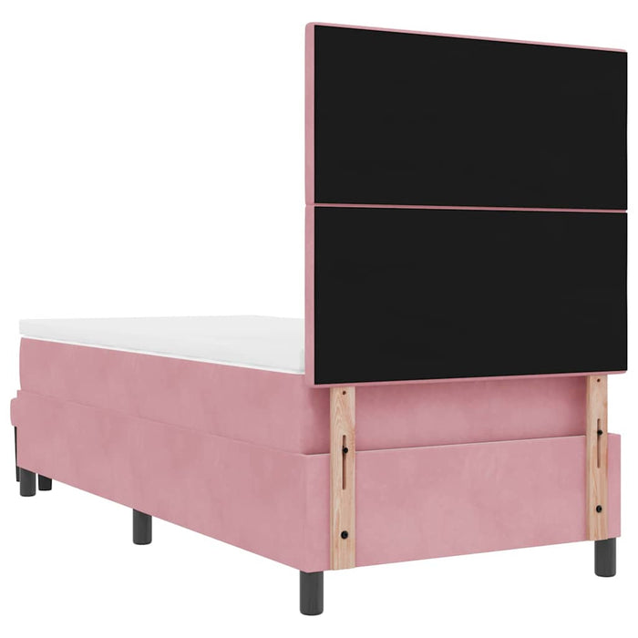 Pat cu arcuri cu pernă cu headboard Roz 190 x 90 cm Catifea - WALTI WALTI