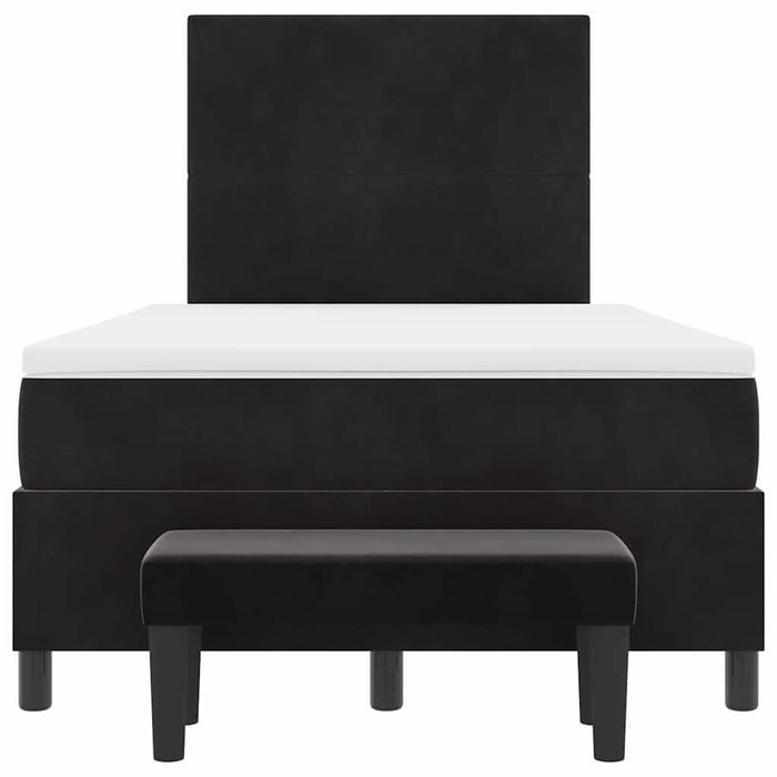 Pat cu arcuri cu saltea cu headboard Negru 120 x 190 cm Catifea - WALTI WALTI
