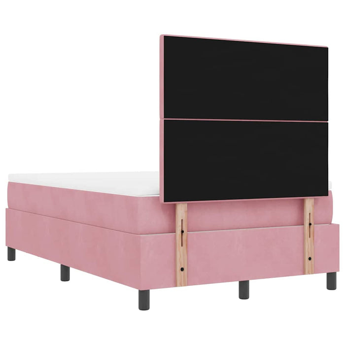 Pat cu arcuri cu saltea cu headboard Roz 120 x 190 cm Catifea - WALTI WALTI