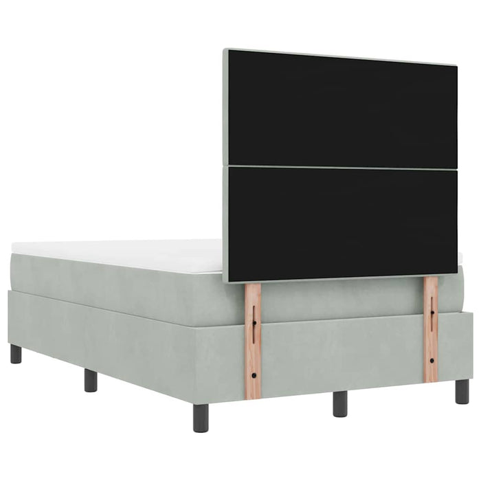 Pat cu arcuri cu saltea Gri deschis 120 x 200 cm Catifea - WALTI WALTI