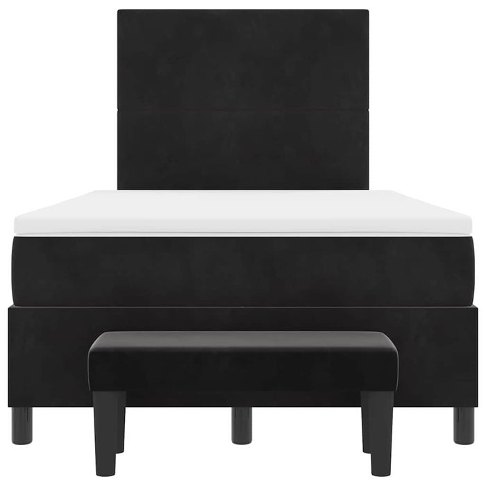 Pat cu arcuri cu saltea cu headboard Negru 120 x 200 cm Catifea - WALTI WALTI
