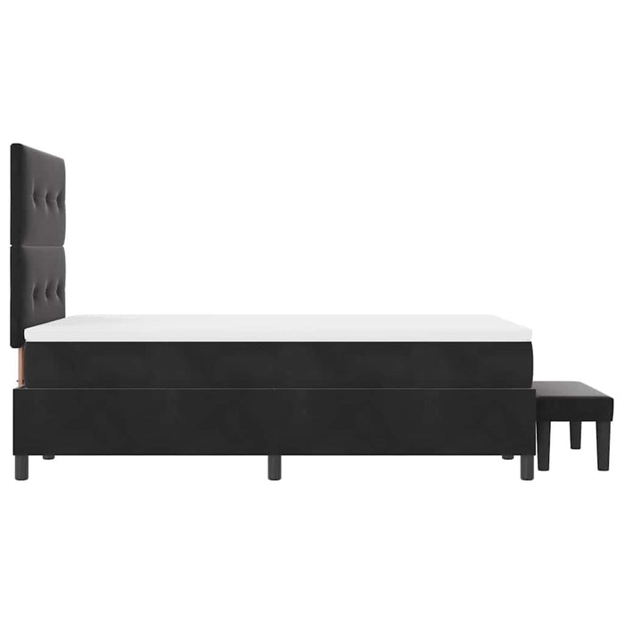 Pat cu arcuri cu saltea cu headboard Negru 120 x 200 cm Catifea - WALTI WALTI