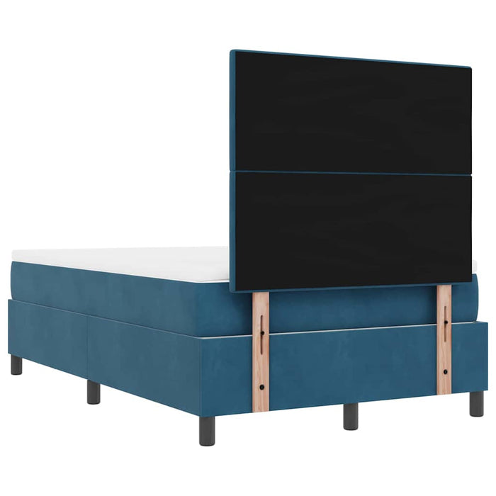 Pat cu arcuri cu saltea Albastru închis 120 x 200 cm Catifea - WALTI WALTI