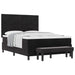 Pat cu arcuri cu saltea cu headboard Negru 140 x 200 cm Catifea - WALTI WALTI