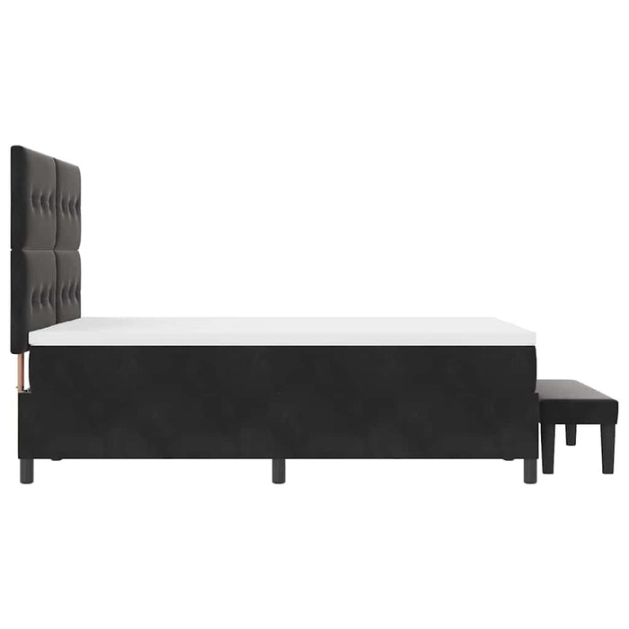 Pat cu arcuri cu saltea cu headboard Negru 140 x 200 cm Catifea - WALTI WALTI