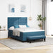 Pat cu arcuri cu headboard Albastru închis 200 x 140 cm Catifea - WALTI WALTI