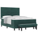 Pat cu arcuri cu headboard Verde închis 200 x 160 cm Catifea - WALTI WALTI