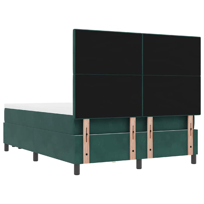 Pat cu arcuri cu headboard Verde închis 200 x 160 cm Catifea - WALTI WALTI