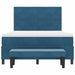 Pat cu arcuri cu headboard Albastru închis 200 x 160 cm Catifea - WALTI WALTI
