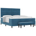 Pat cu arcuri cu headboard Albastru închis 200 x 180 cm Catifea - WALTI WALTI