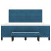 Pat cu arcuri cu headboard Albastru închis 200 x 180 cm Catifea - WALTI WALTI