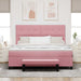Pat cu arcuri cu headboard Roz 200 x 180 cm Catifea - WALTI WALTI