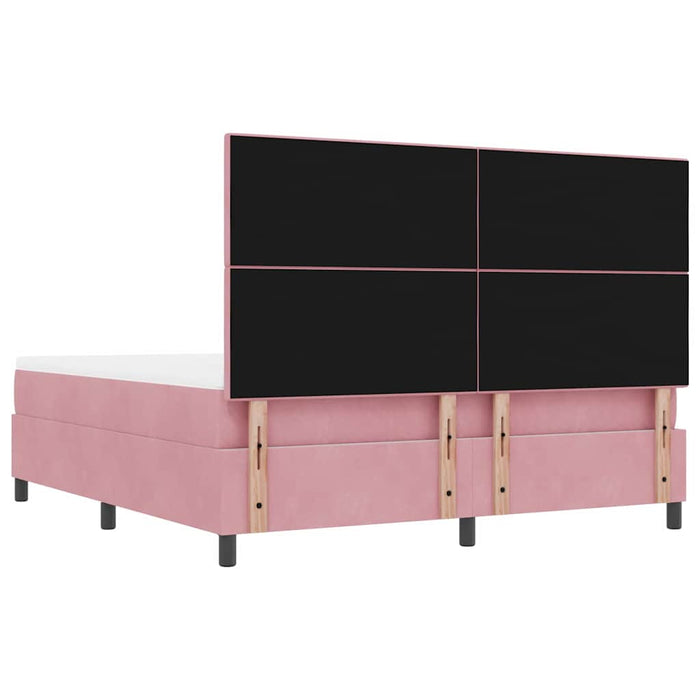 Pat cu arcuri cu headboard Roz 200 x 180 cm Catifea - WALTI WALTI