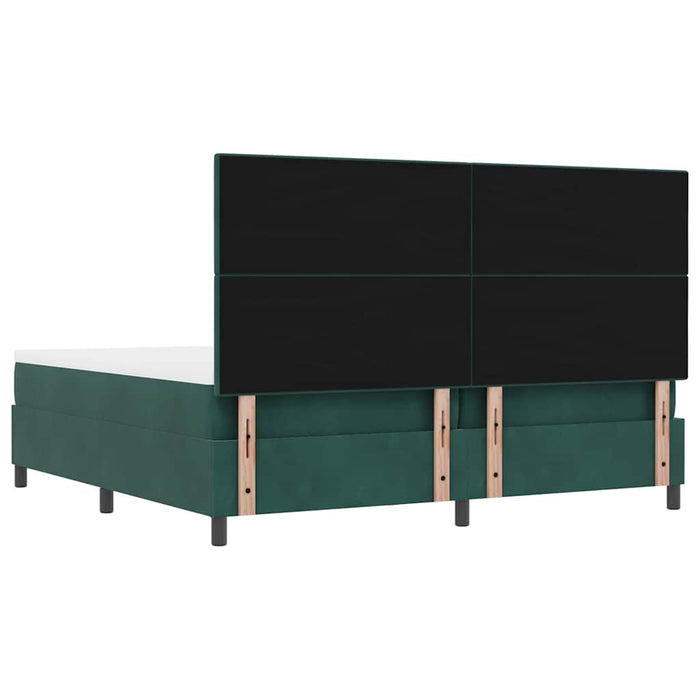Pat cu arcuri cu saltea Verde închis 200 x 200 cm Catifea - WALTI WALTI